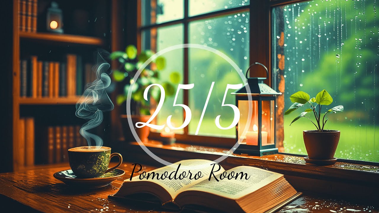 Study With Me – 25 Minute Pomodoro Timer in Library | Focus Music