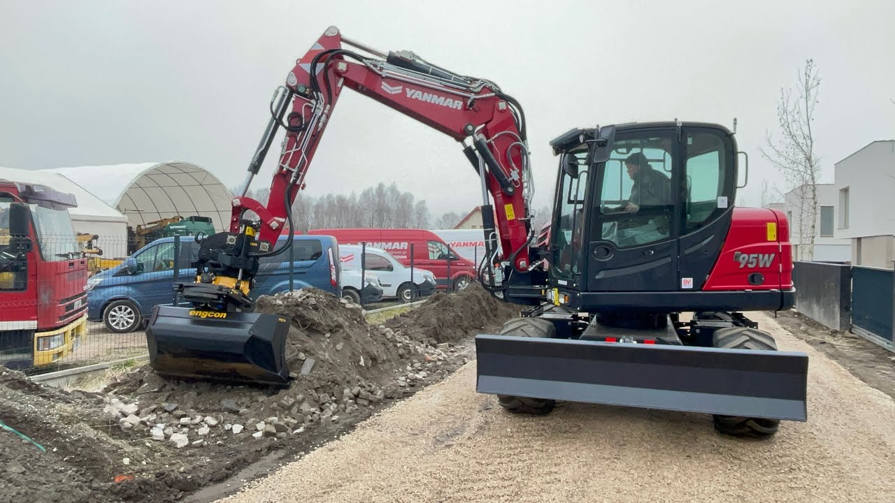 Yanmar B95w z Engcon ec209 pierwsze próby