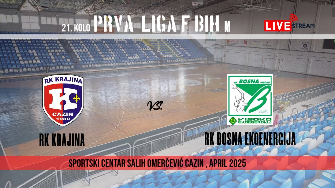 UŽIVO: RK Krajina - RK Bosna Ekoenergija - 21. kolo Prve lige F BiH - sjever