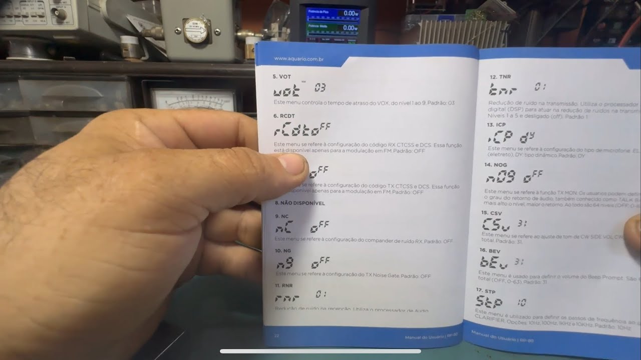 Funções Aquário rp80 versão (15) Menu do usuário explanação