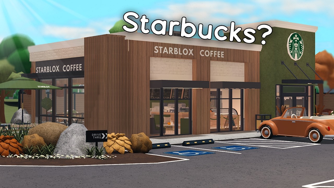 Building a STARBUCKS in Bloxburg! (Roblox)