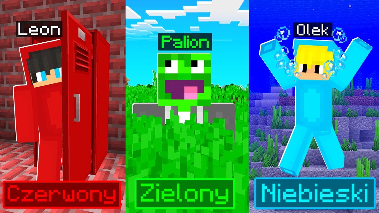 KOLOROWY CHOWANY z LEONEM, OLKIEM i BOLEM w Minecraft!