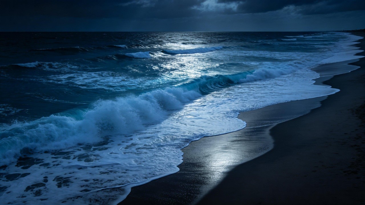 🌊 Stormy Ocean Waves at Night | Sleep, Relax & Study Ambience