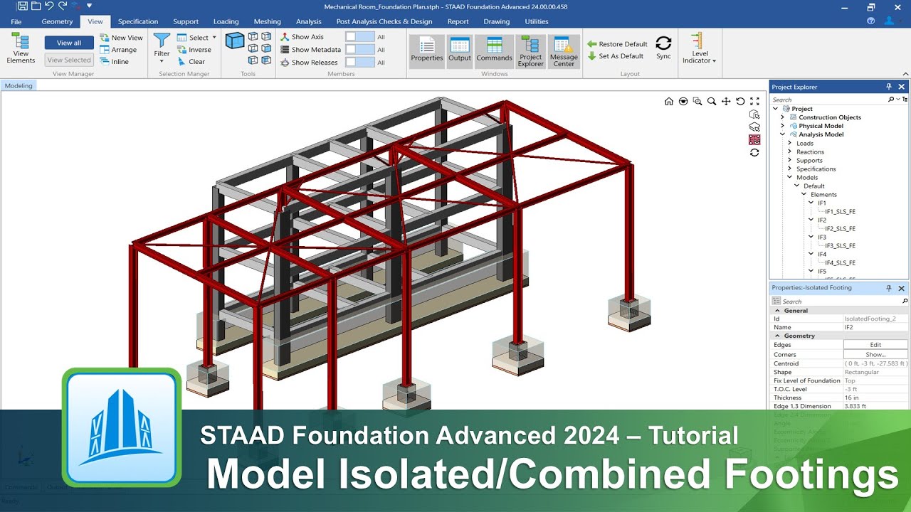 Modeling Isolated and Combined Footings - Tutorial