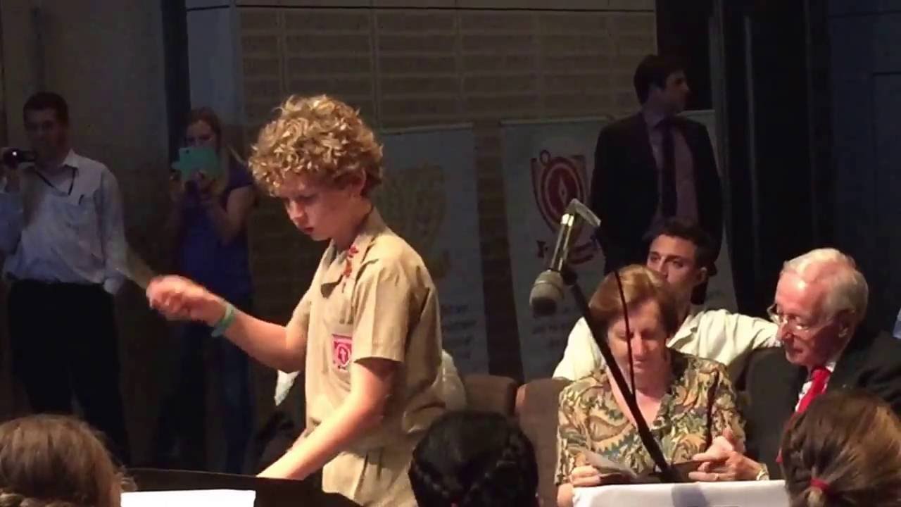 Bailey Pickles conductor at St Peter's school, 2015. Conducting 'Billy Jean's