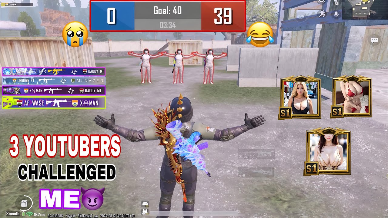 OMG😱3 PRO YOUTUBERS CHALLENGED ME🤯IN TDM🔥MT PUBG
