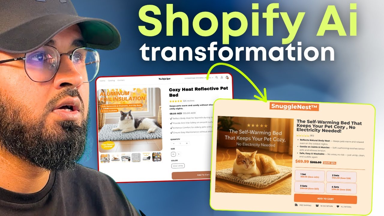 Преображение Shopify с помощью ИИ! Как я превратил скучный магазин в воронку продаж с семизначным...