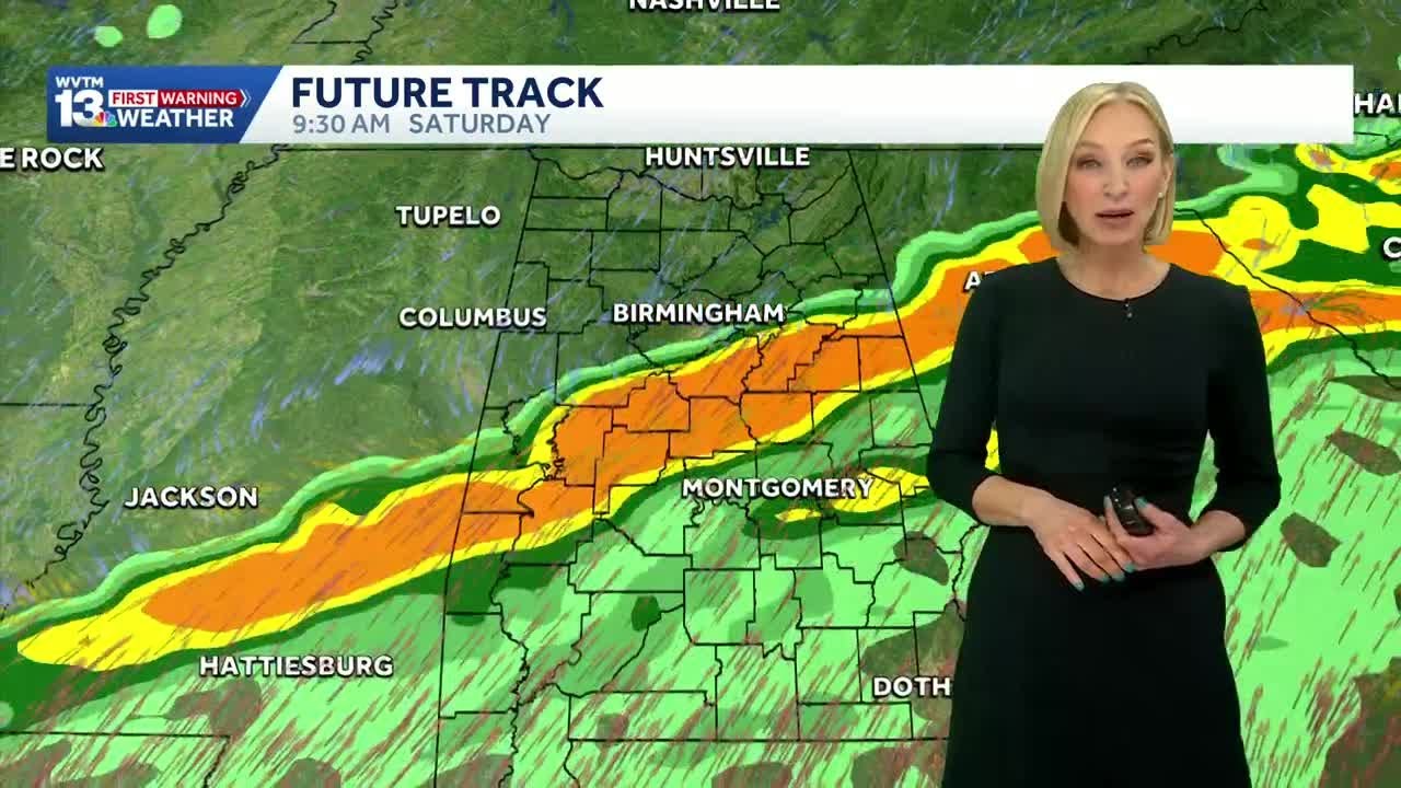 Alabama's weather stays warm through the end of the week with storms followed by bitter cold arri...