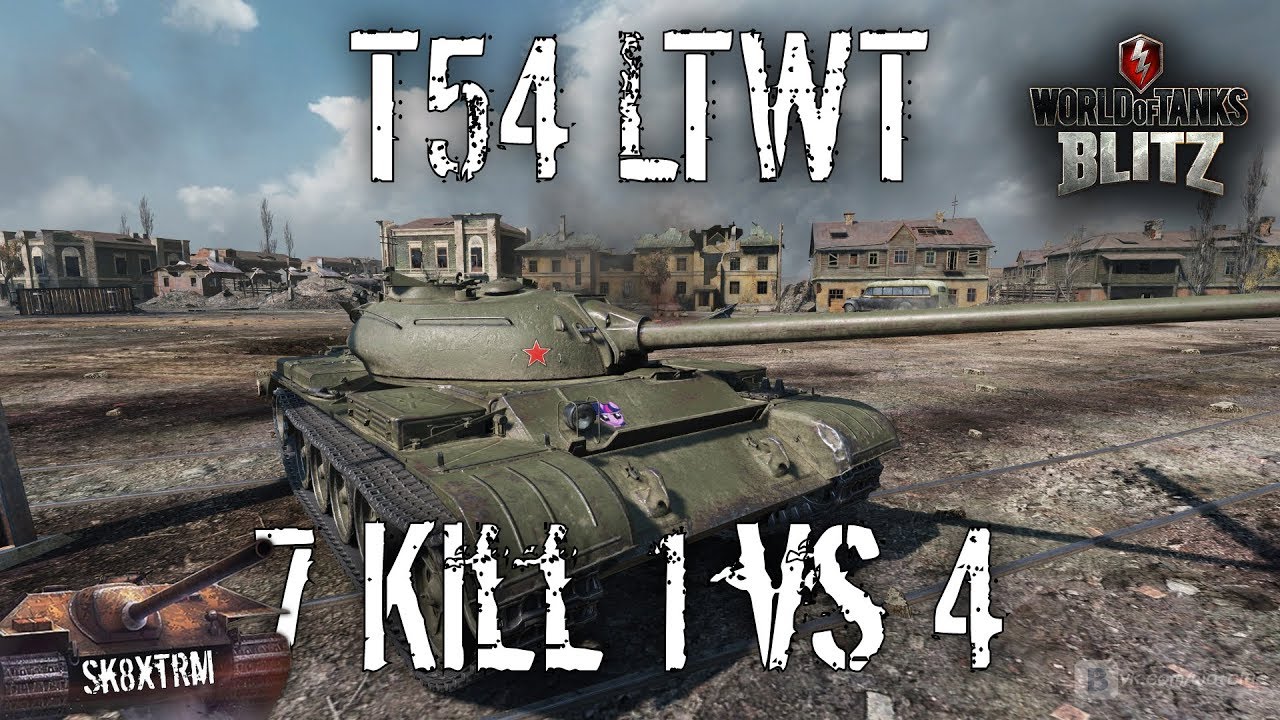 T54 ltwt - 7 Kill 1 vs 4 - Wot Blitz
