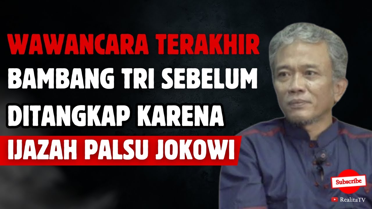 WAWANCARA TERAKHIR BAMBANG TRI SEBELUM DITANGKAP KARENA IJAZAH PALSU JOKOWI
