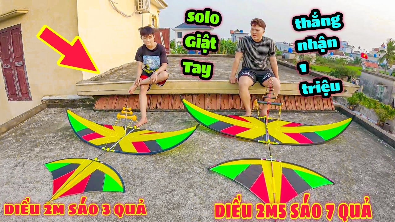 Thả Diều 2m5 Xương Cá Giật Mái Cùng Em Zai Diều 2m Loại Nhỏ Kèo 1 Triệu