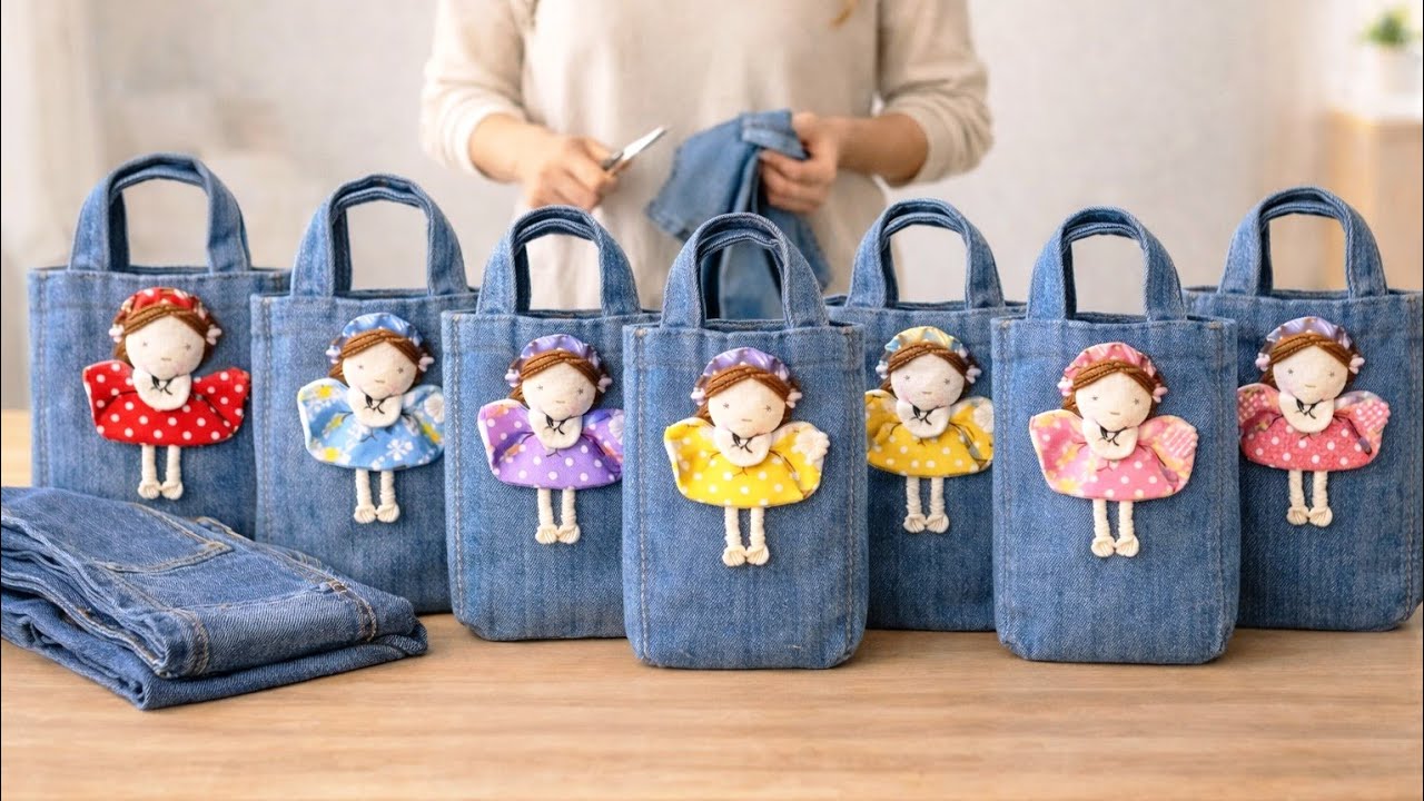 Brilliant idea to reuse old jeans👖I made10 and sold them all!