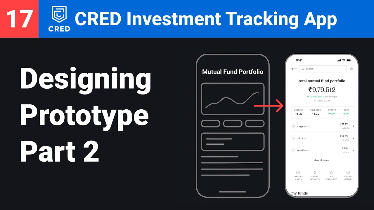 Live UX Design Ep 17: Mutual Fund Portfolio Page UX | Detailed Dashboard Wireframe (CRED App)