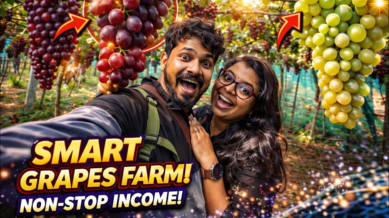 4 മുന്തിരി തോട്ടം 12 മാസം വിളവ്, ഇതാണ് ഇവരുടെ ബുദ്ധി #travel #farmer #kodakanal  #fruitbearingplant