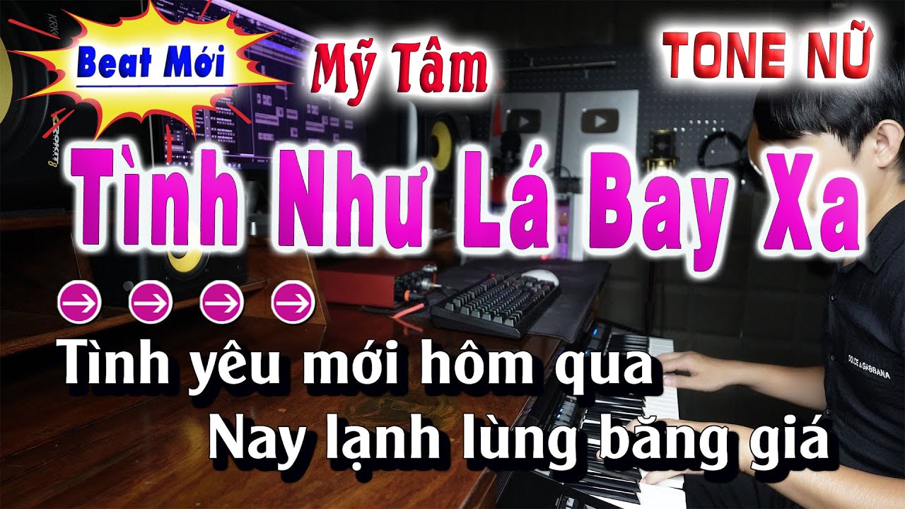 Karaoke Tình Như Lá Bay Xa - Tone Nữ/Dm (Hát Live Mỹ Tâm)  Beat Mới Song Nhien Karaoke