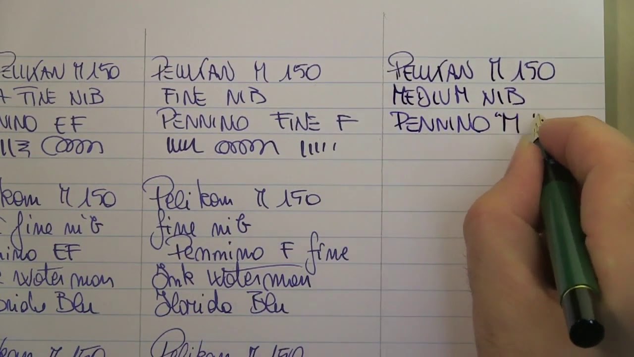 Pelikan M150 comparativa pennini EF F M