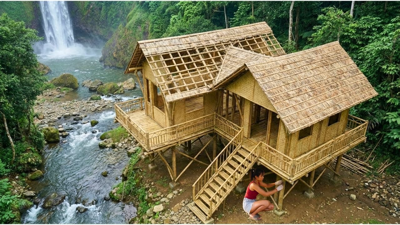 Building a Bamboo House Over a Fast-Flowing River – Completing the Floor