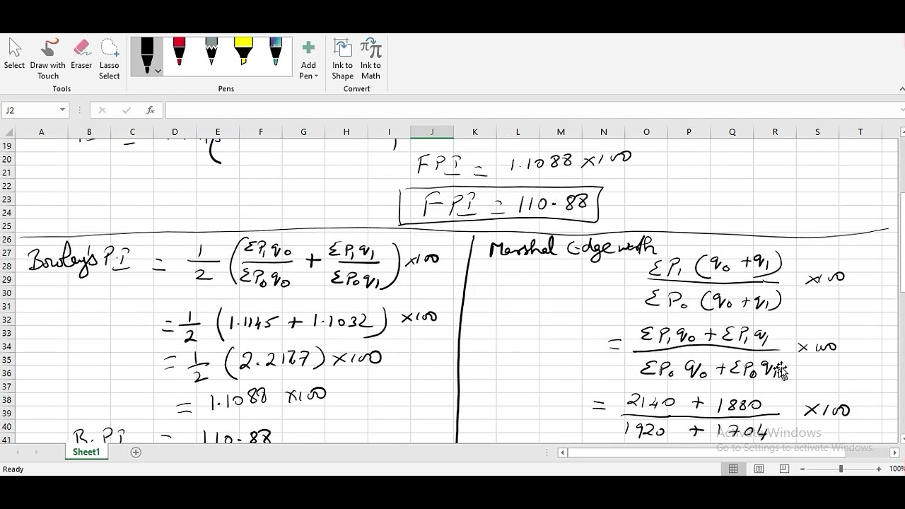Laspeyers| Paasches| Fishers| Bowleys| Marshal Edgeworth| Time Factor Test | Price & Quantity Index