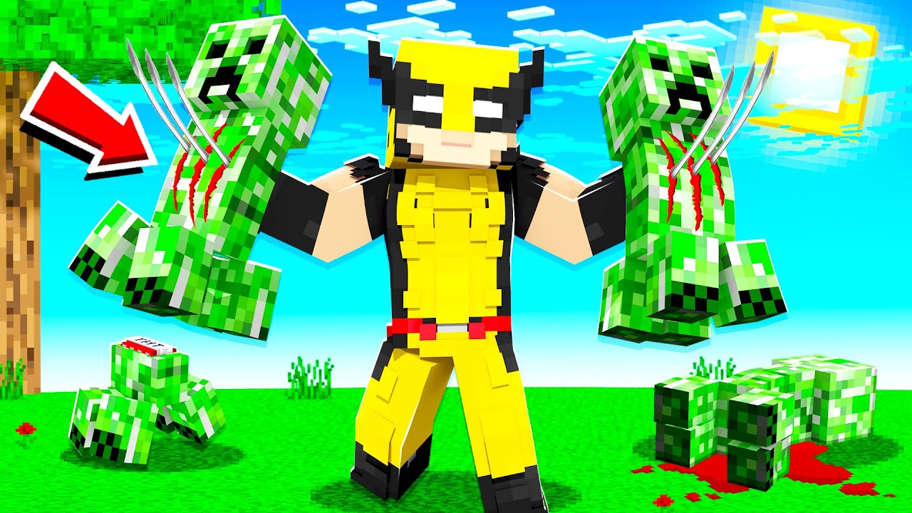 PLAYING as WOLVERINE in MINECRAFT!