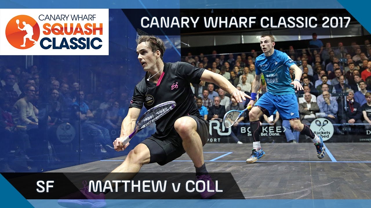 Сквош: Мэтью против Колла — Canary Wharf Classic 2017 SF Highlights