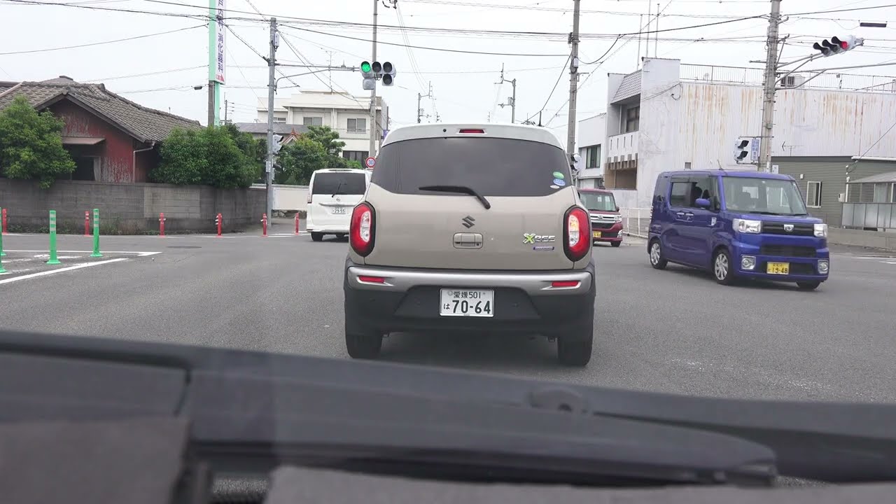 4K　愛媛県今治市内の移動など（北行き）　今治湯ノ浦IC付近→唐子台→今治城付近→今治港付近→波止浜→大角鼻　2023年6月撮影