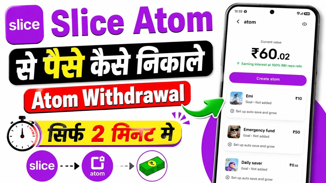 Slice Atom se Paise Kaise Nikale | slice atom paisa withdrawal kaise kare 2026