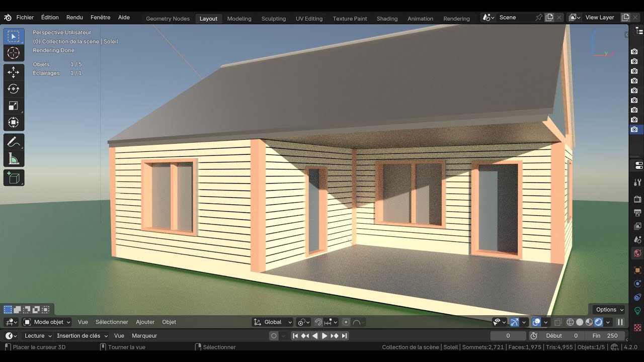 Maison 3d sur plan n°1