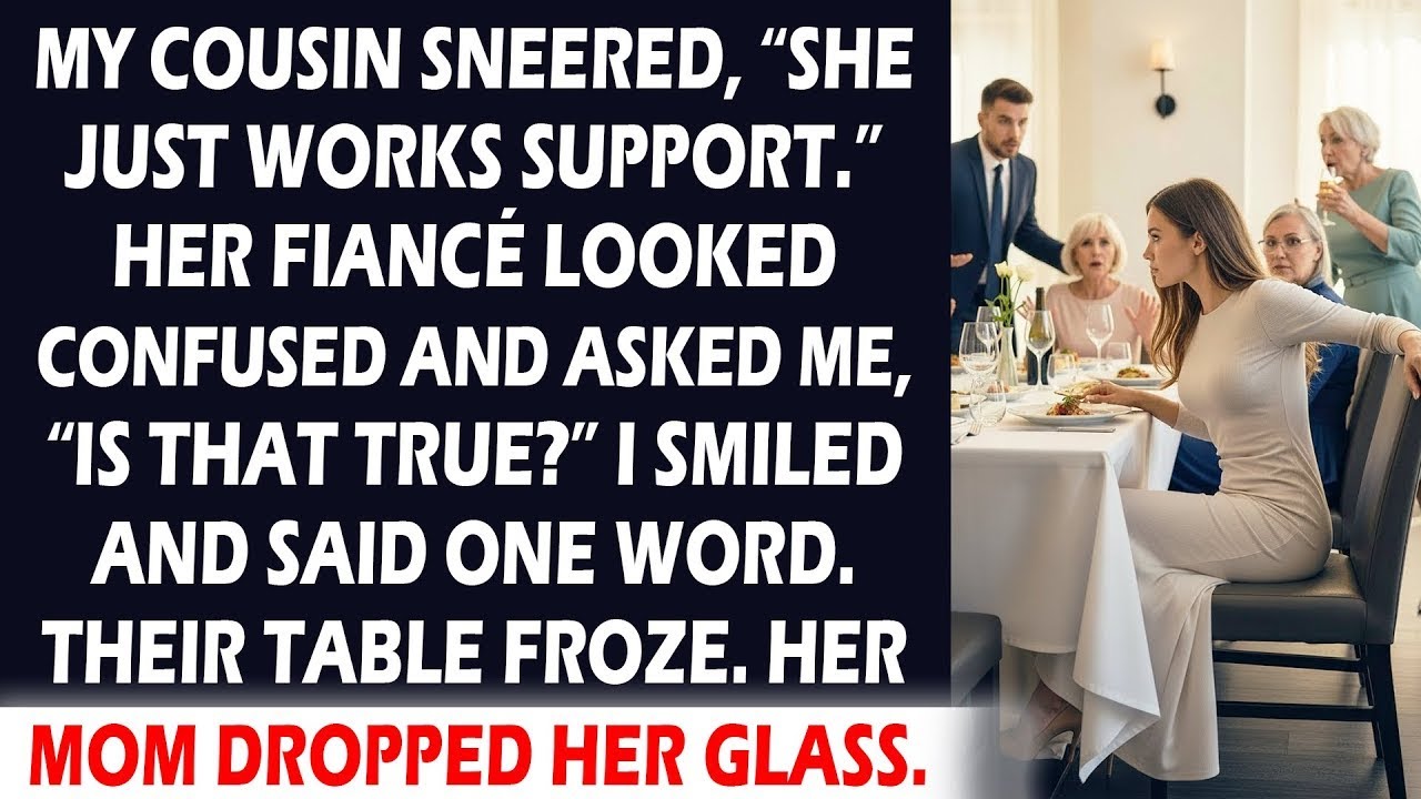 My Cousin Mocked My Job at Dinner, Then Her Fiancé Asked Who I Really Was