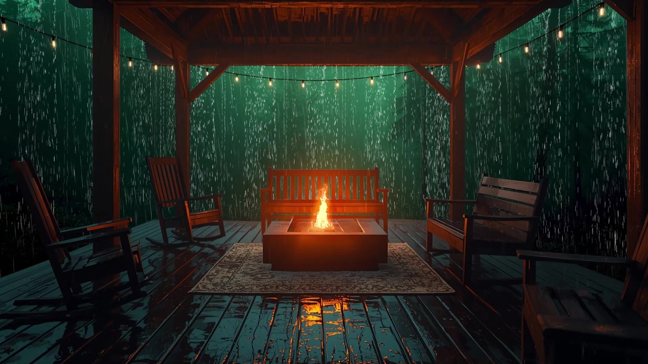 Rain Sounds on the Porch 🌧️ | Calm Your Nervous System 😴 | Quiet Night Home Ambience for Relaxing