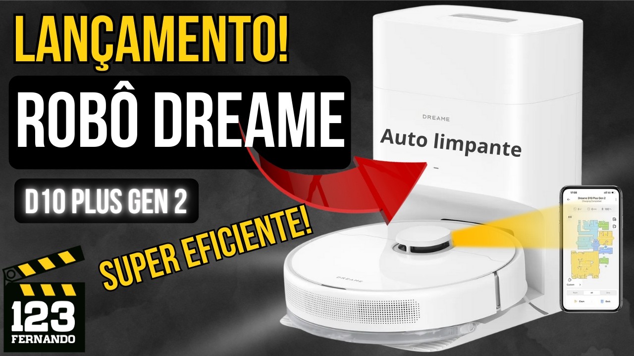 MAPEIA CÔMODOS E ANDARES, NÃO BATE NAS COISAS, ASPIRA, PASSA PANO E É AUTOLIMPANTE. DREAME D10 PLUS