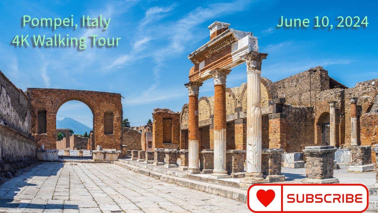 **4K** Pompei, Italy | Archeological Site Walking Tour | June 10, 2024