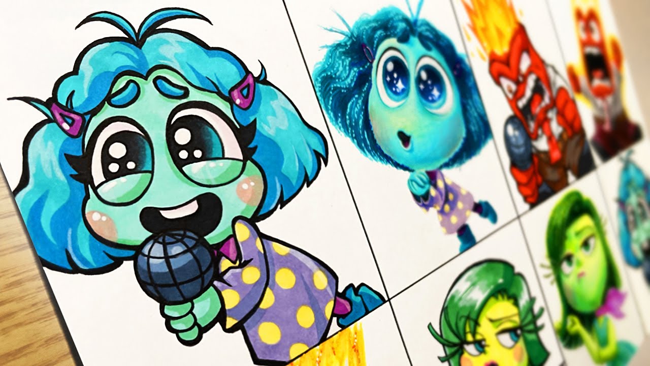 Drawing Inside Out 2 : FNF VS Original [Emotion : Envy, Anger, Disgust] Cartoon vs Realistic