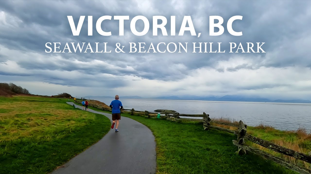 Serene Morning Walk: Victoria BC Seawall & Beacon Hill Park, Vancouver Island Canada