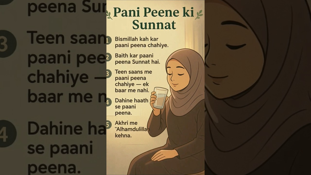 pani peene ki sunnat 😌