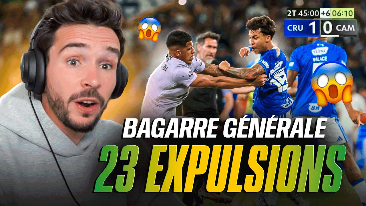 Une BAGARRE SURRÉALISTE dans un match de foot au Brésil 😧