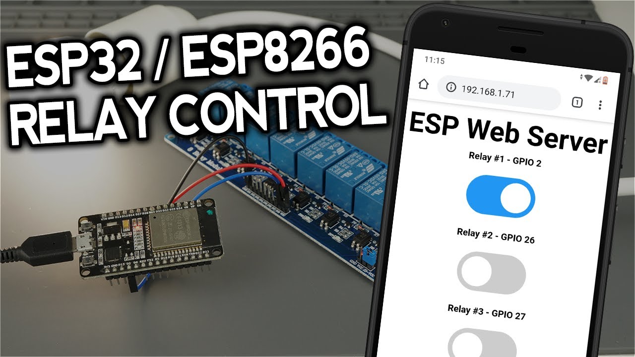 Модуль реле ESP32/ESP8266 — управление устройствами переменного тока (веб-сервер)