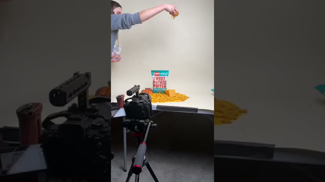 Creating an at home commercial for a snack brand #shorts #bts #phototips #productphotography