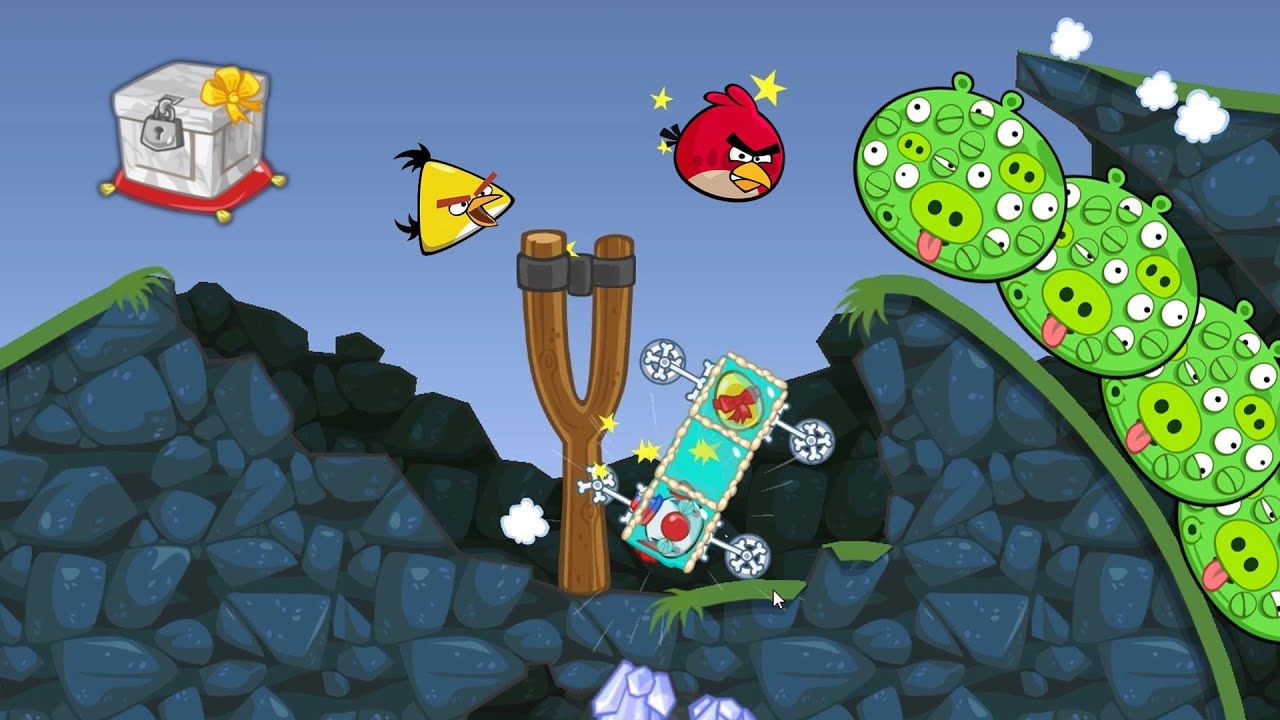 Bad Piggies - TROLLING THE ANGRY BIRDS AND STEALING THEIR HIDDEN LOOT CRATE 2900+ SCRAPS!