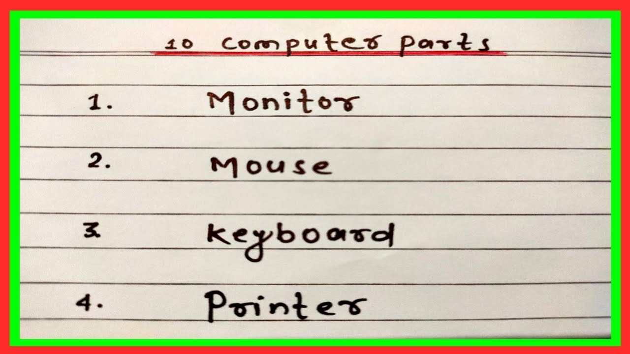 10 computer parts Name ✍️✍️✍️