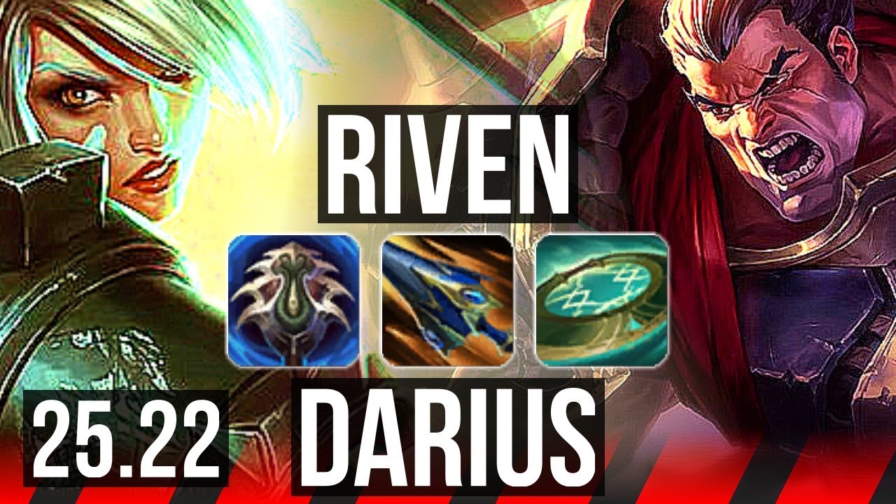 RIVEN vs DARIUS (TOP) | 15/1/2, 66% winrate, 6 solo kills, Legendary | EUNE Master | 25.22