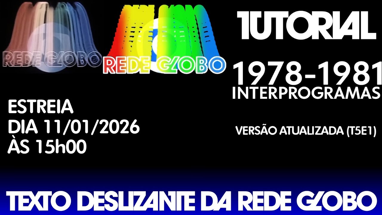 Tutoriais T5E1. Texto arco-íris da Rede Globo 1978-1981 (Interprogramas)