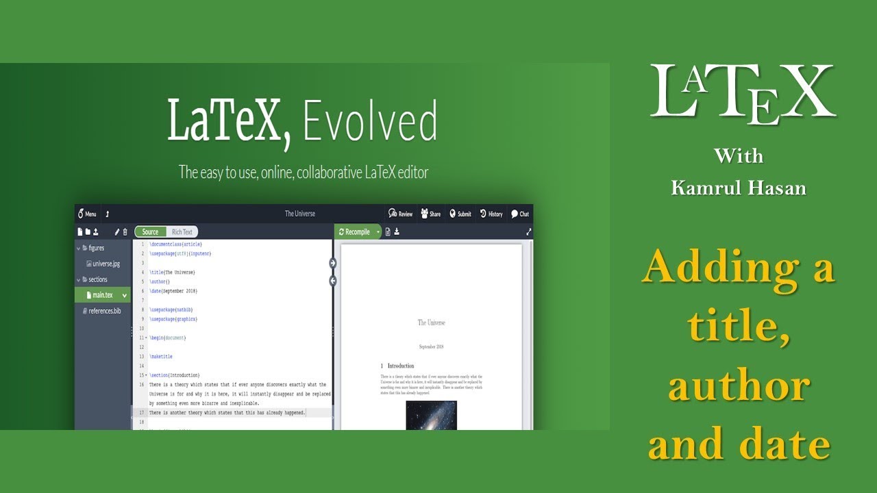 Latex \\ Adding a title, author and date