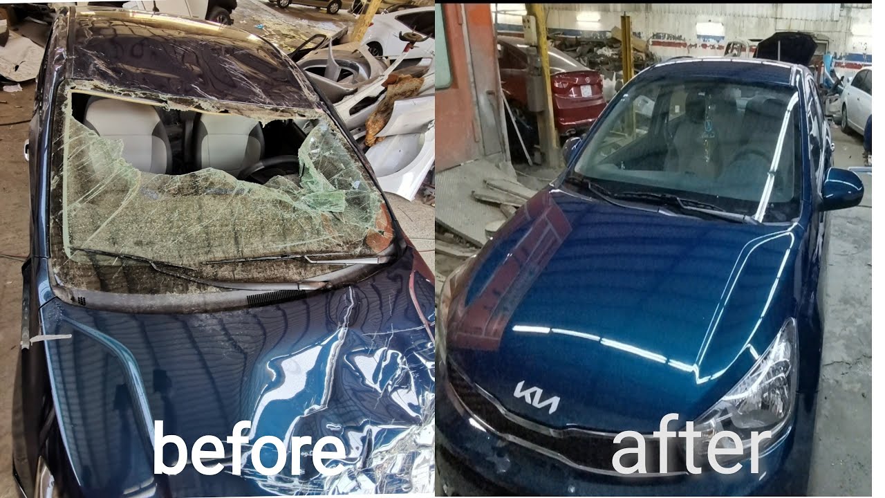 Full process repairing kia pegas 2022 and change the roof