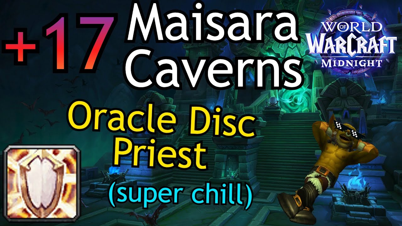 +17 Maisara Caverns Oracle Discipline Priest | Midnight Beta Healer Dungeon Gameplay