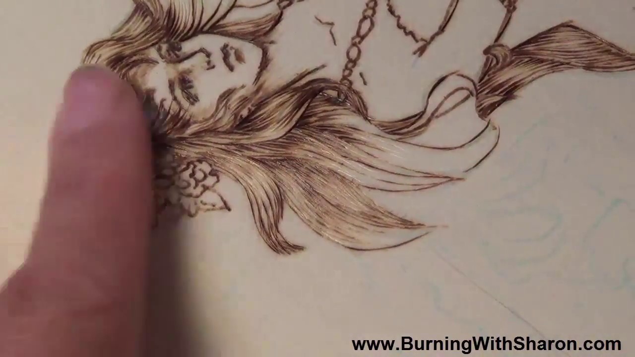 Pyrography: How to Wood Burn Mermaid Hair