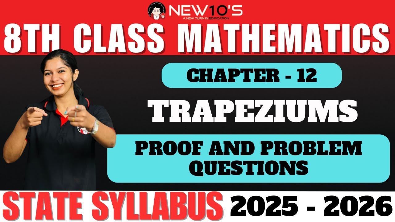 8TH STATE || MATHS || CHAPTER  12 || TRAPEZIUMS || PROOF AND PROBLEM QUESTIONS || RESHMA MISS