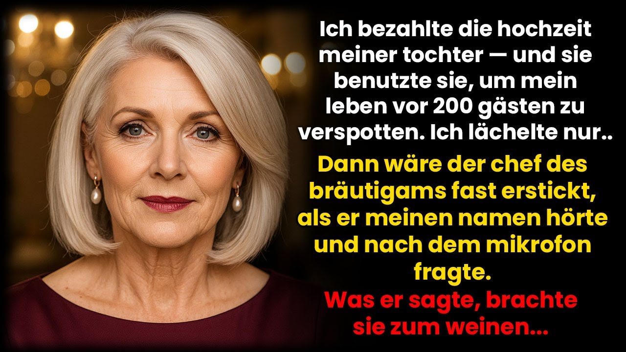 Meine Tochter verspottete mich auf ihrer Hochzeit – bis der Chef des Bräutigams sprach