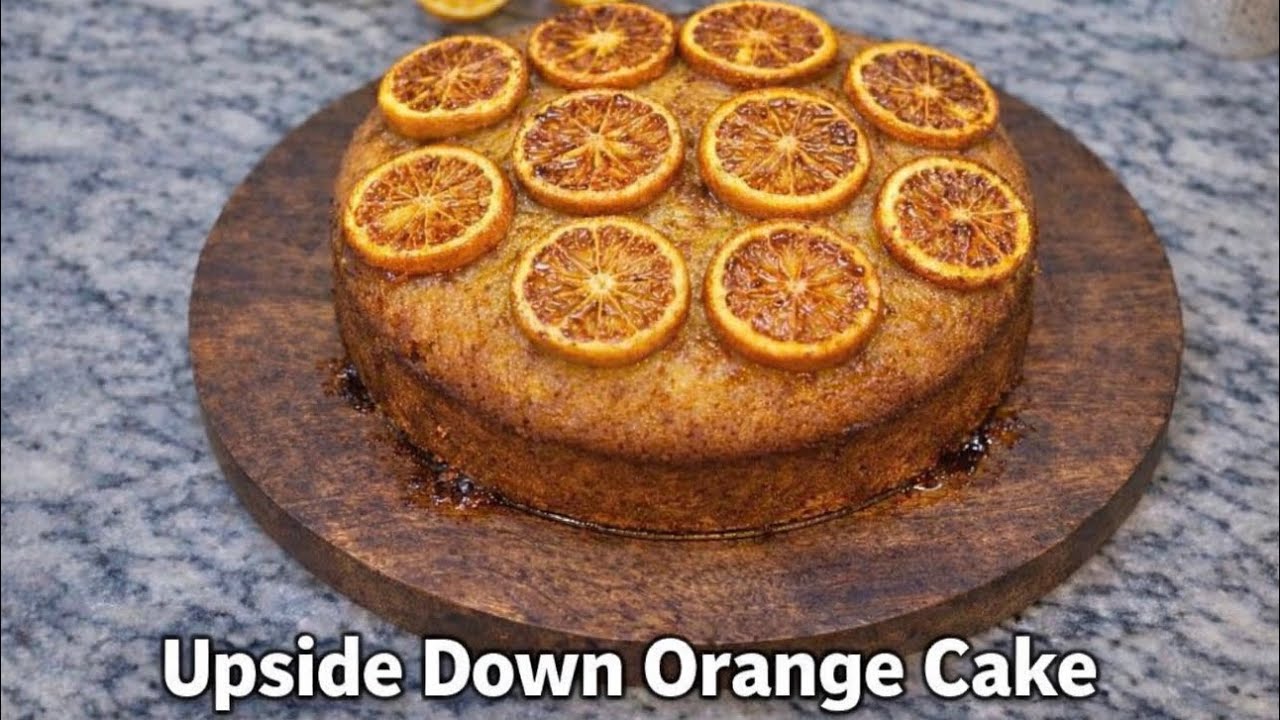 Upside Down Orange Cake without Oven 🍊| Pot Baking Recipe by Kitchen with Mahi 