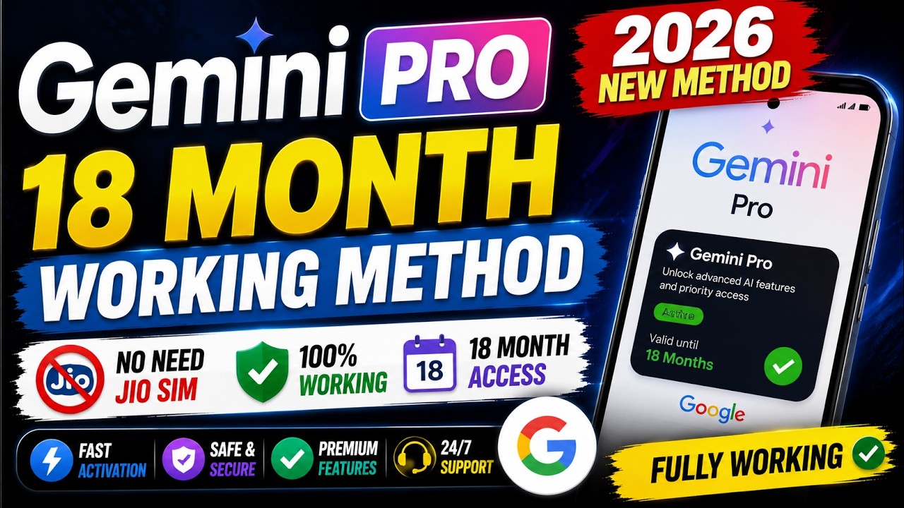 Google Gemini Pro 18 Month Jio Working Method   (No need Jio sim) Complete Guide