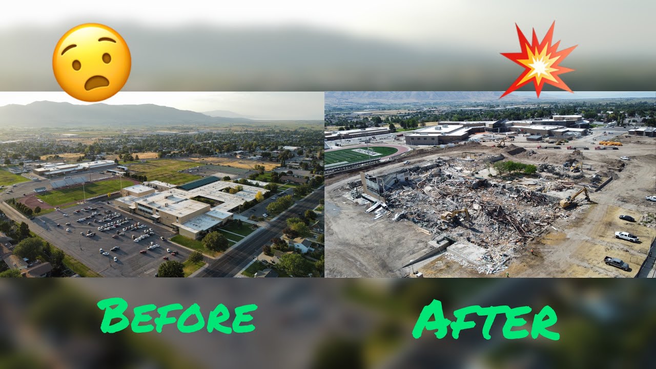Payson High School Demolition, but from the drone!